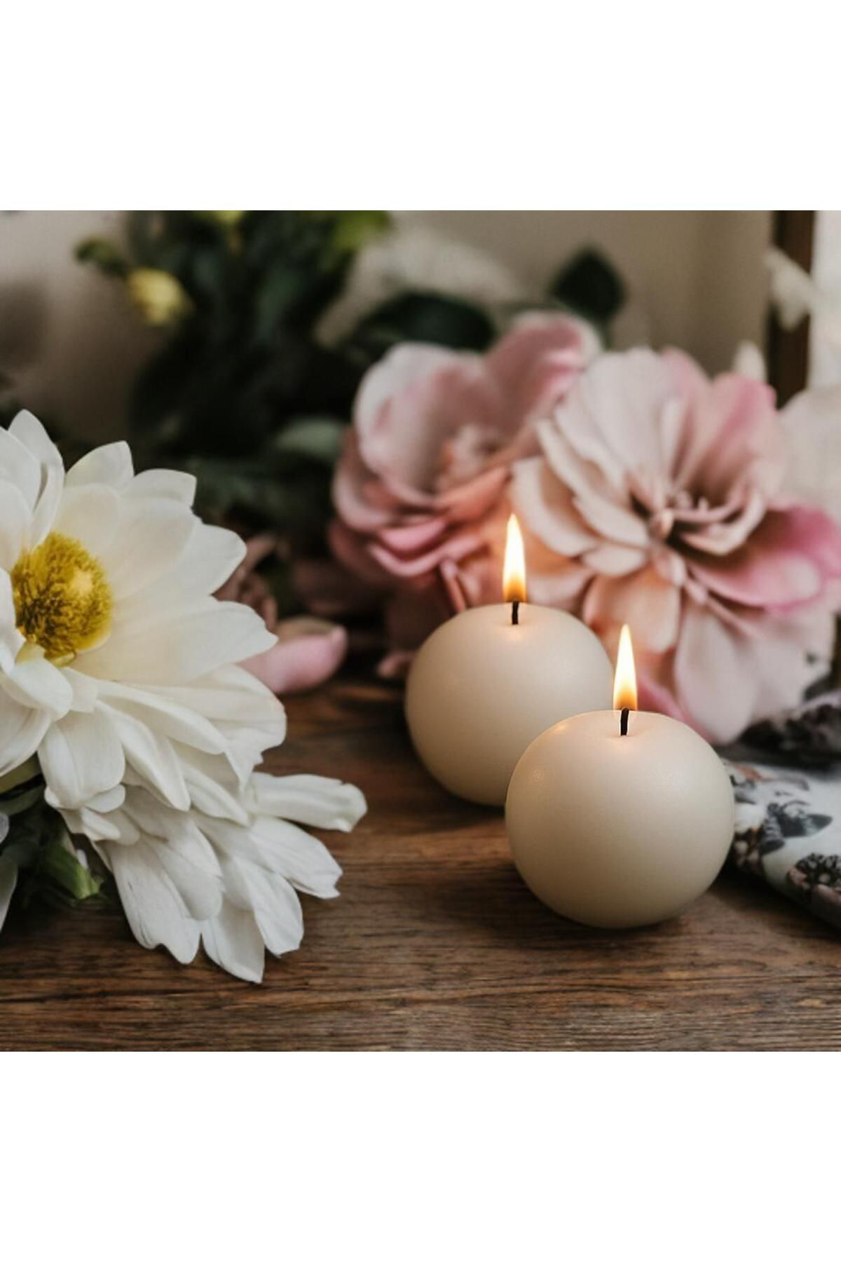 Aresmumatölyesi  2 Li Vanilya Kokulu 7.5 Cm Çapında Yuvarlak Top Dekoratif Hediyel