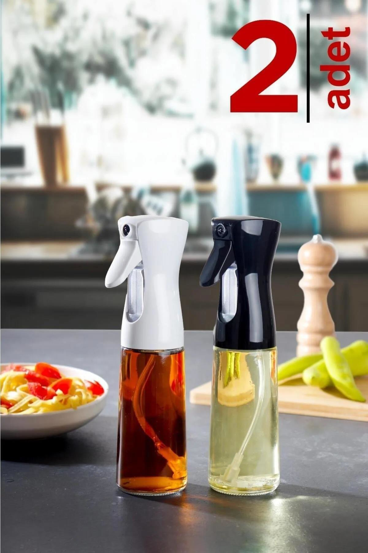 2 li Yağdanlık Sprey Air Fryer Cam Yağlık Mist Püskürtücü 225 ML 