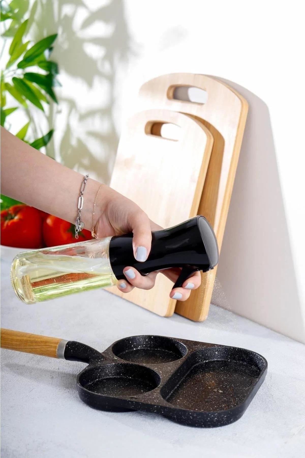 2 li Yağdanlık Sprey Air Fryer Cam Yağlık Mist Püskürtücü 225 ML 