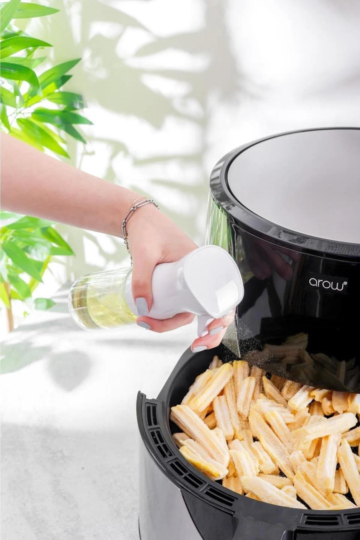 2 li Yağdanlık Sprey Air Fryer Cam Yağlık Mist Püskürtücü 225 ML 