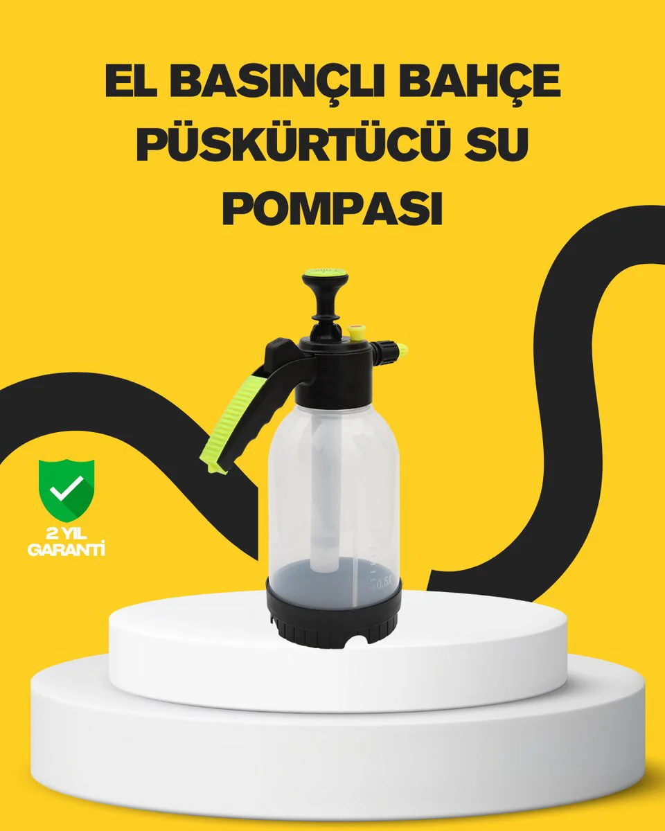 2 Litre Köpük Püskürtücü - Manuel Basınçlı Oto Yıkama Şişesi ve Dayanıklı Temizlik Çözümü