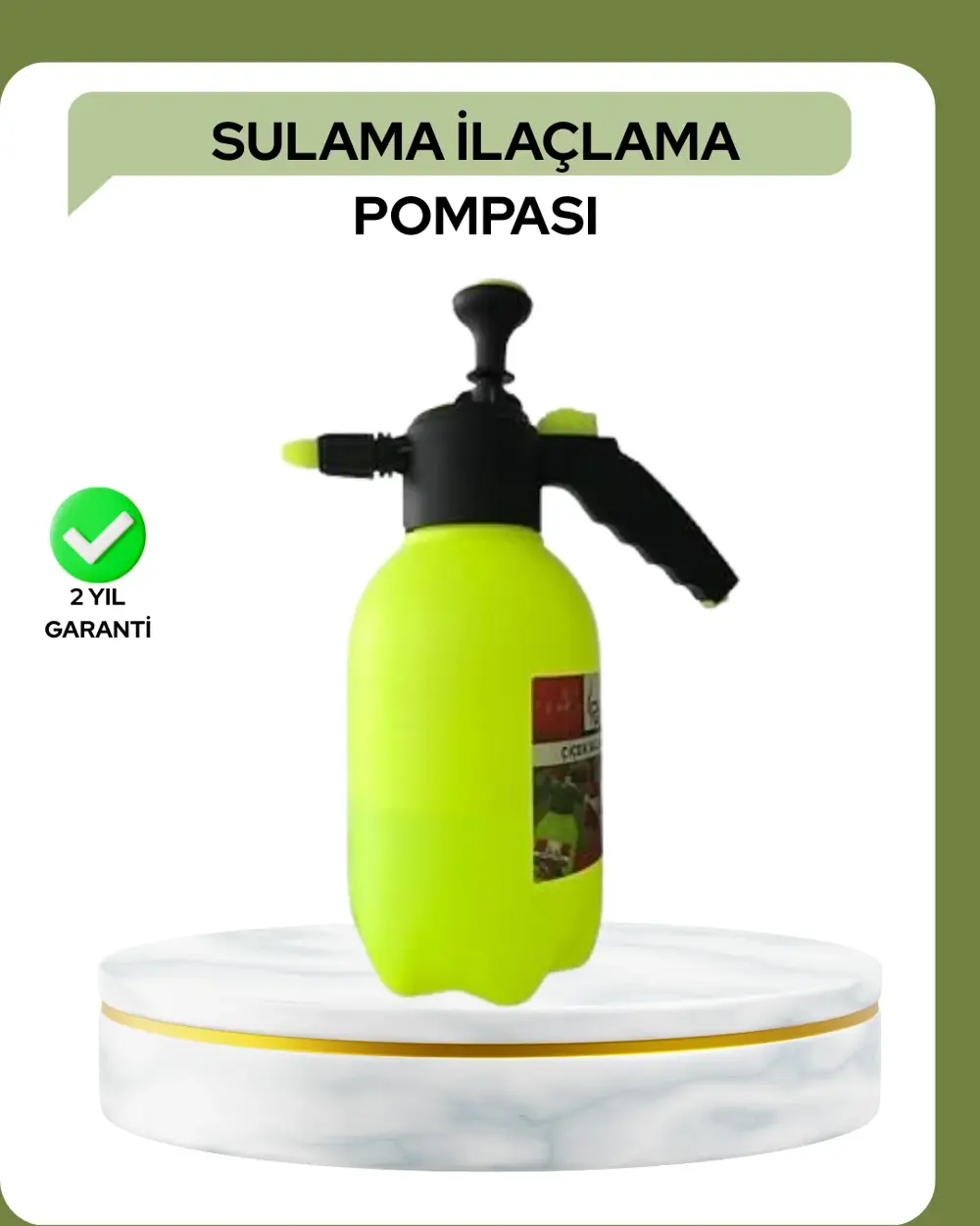 2 Litre Pompalı Püskürtücü Bakır Nozullu Ayarlı Sprey Temizlik ve