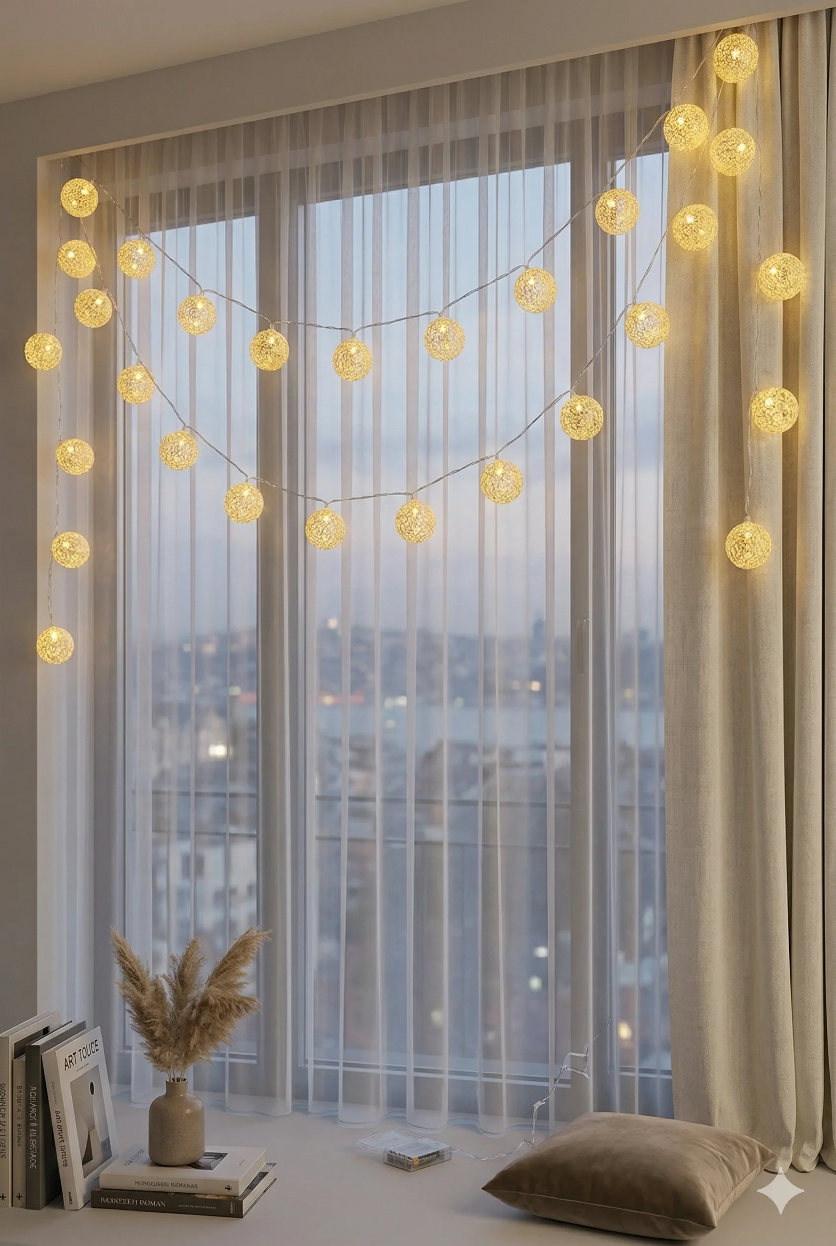 2 Metre 10’lu Top LED Işık - Pilli Gün Işığı Dekoratif Aydınlatma