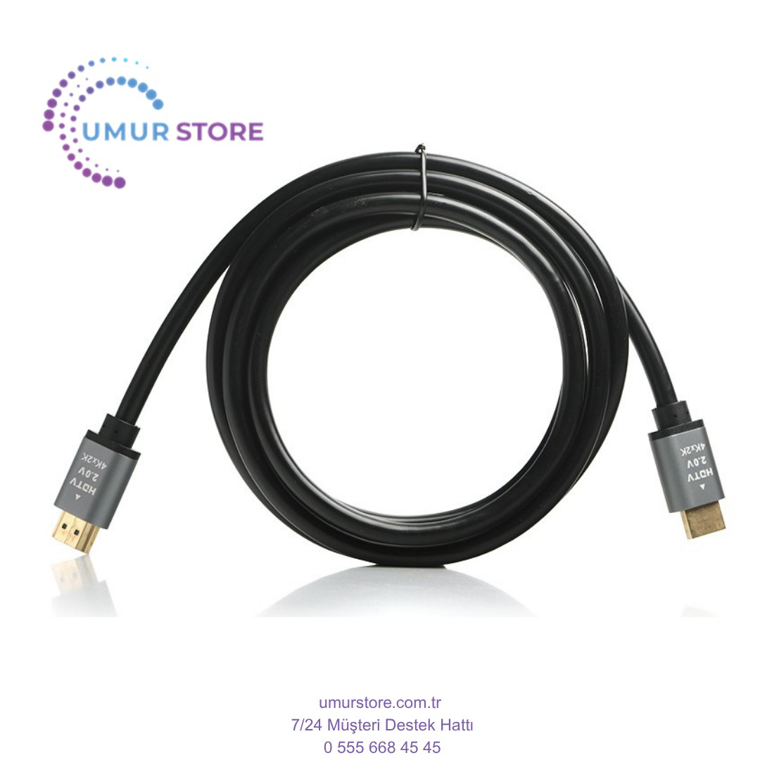 2 Metre 2.0 HDMI Kablo - 4K 60Hz,3D,18Gbps,HDR, HDCP 2.2, Dolby,