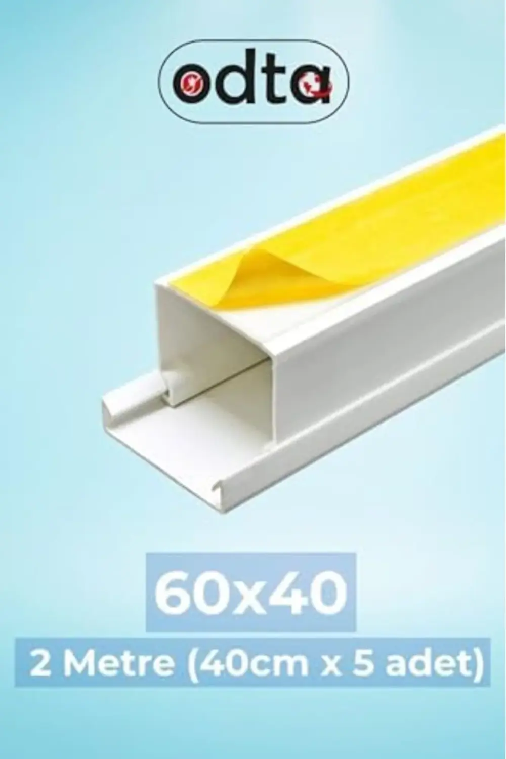 2 Metre (60x40mm) Kendinden Yapışkanlı Klima Gizleyici Kablo Kana