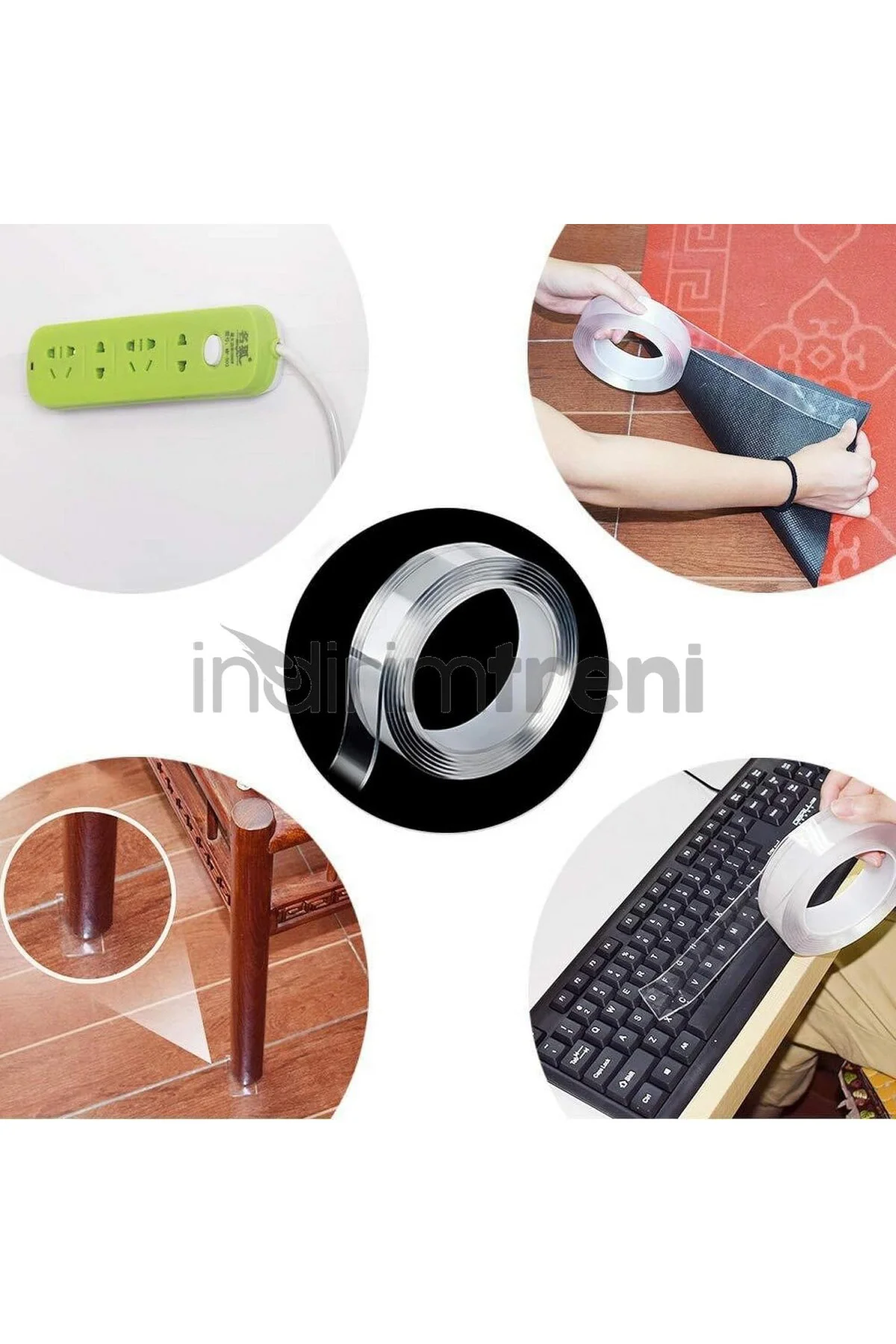 2 Metre Çift Taraflı Şeffaf Silikon Güçlü Yapıştırıcı Nano Bant (