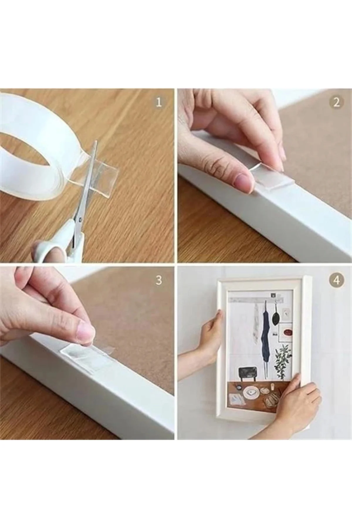 2 Metre Çift Taraflı Şeffaf Silikon Güçlü Yapıştırıcı Nano Bant (