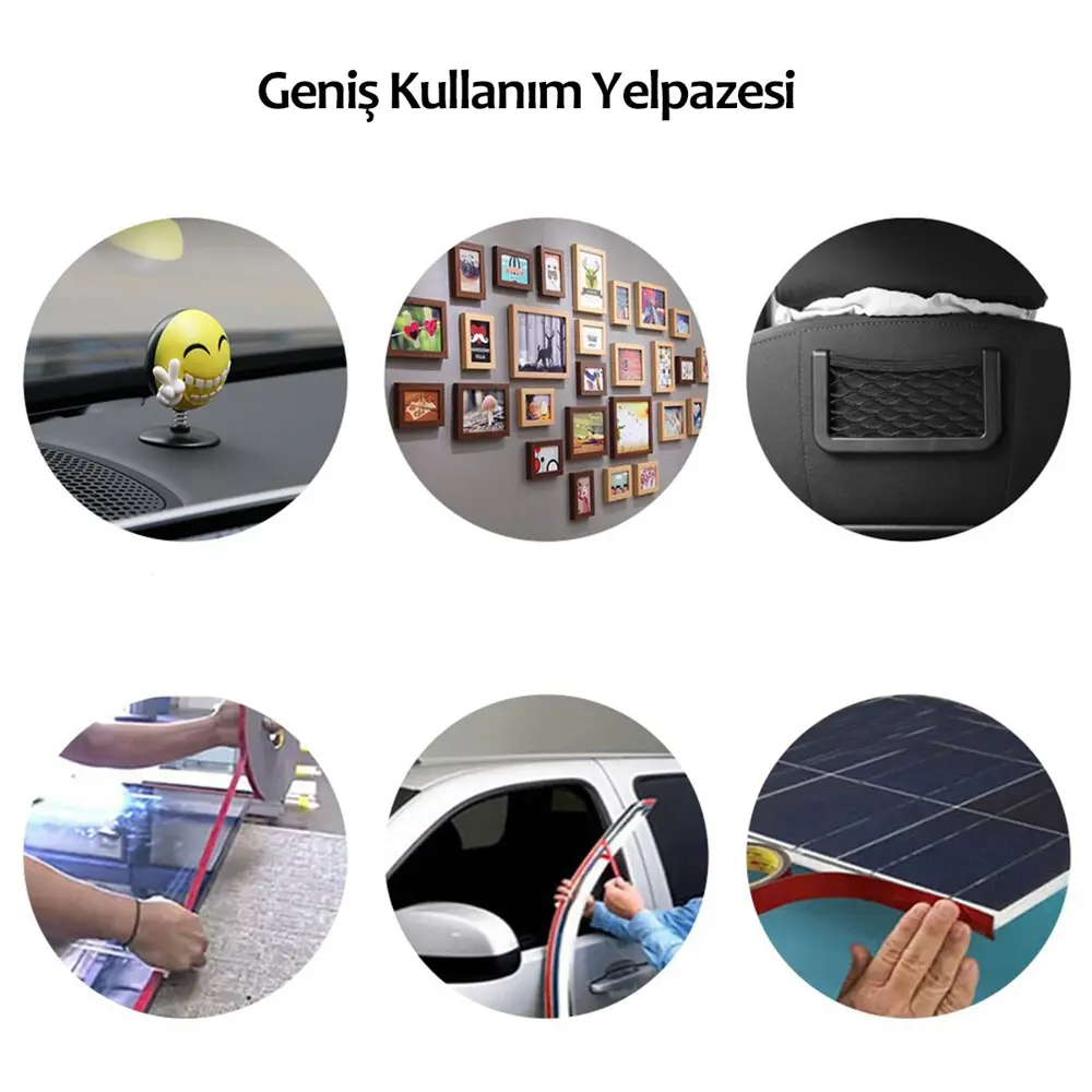 2 Metre Güçlü Yapışkanlı Çift Taraflı Slikon Pratik Şeffaf Bant (