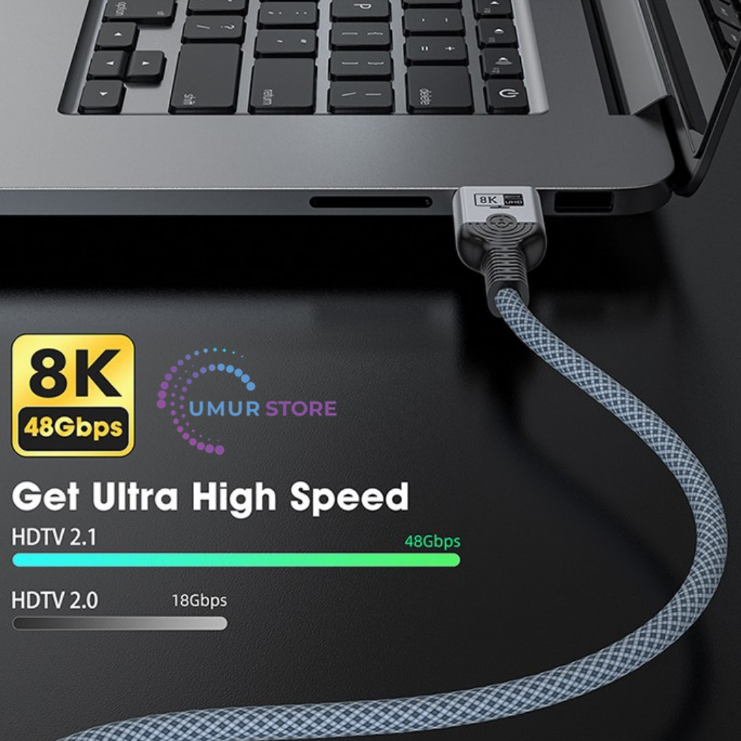 2-Metre HDMI To HDMI Ultra Sertifikalı HDMI 2.1 Kablo 48Gbps 8K/6