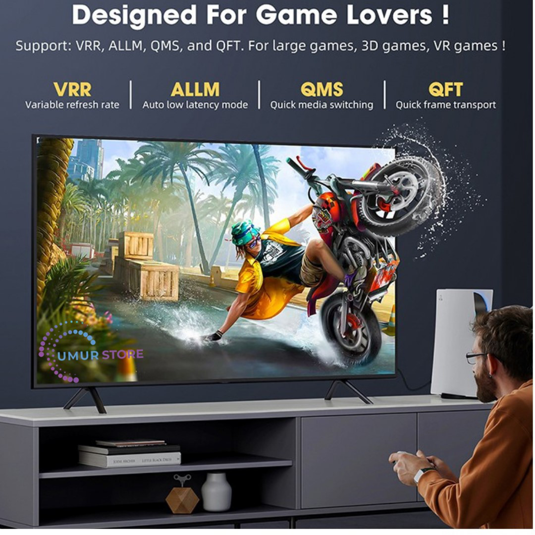 2-Metre HDMI To HDMI Ultra Sertifikalı HDMI 2.1 Kablo 48Gbps 8K/6