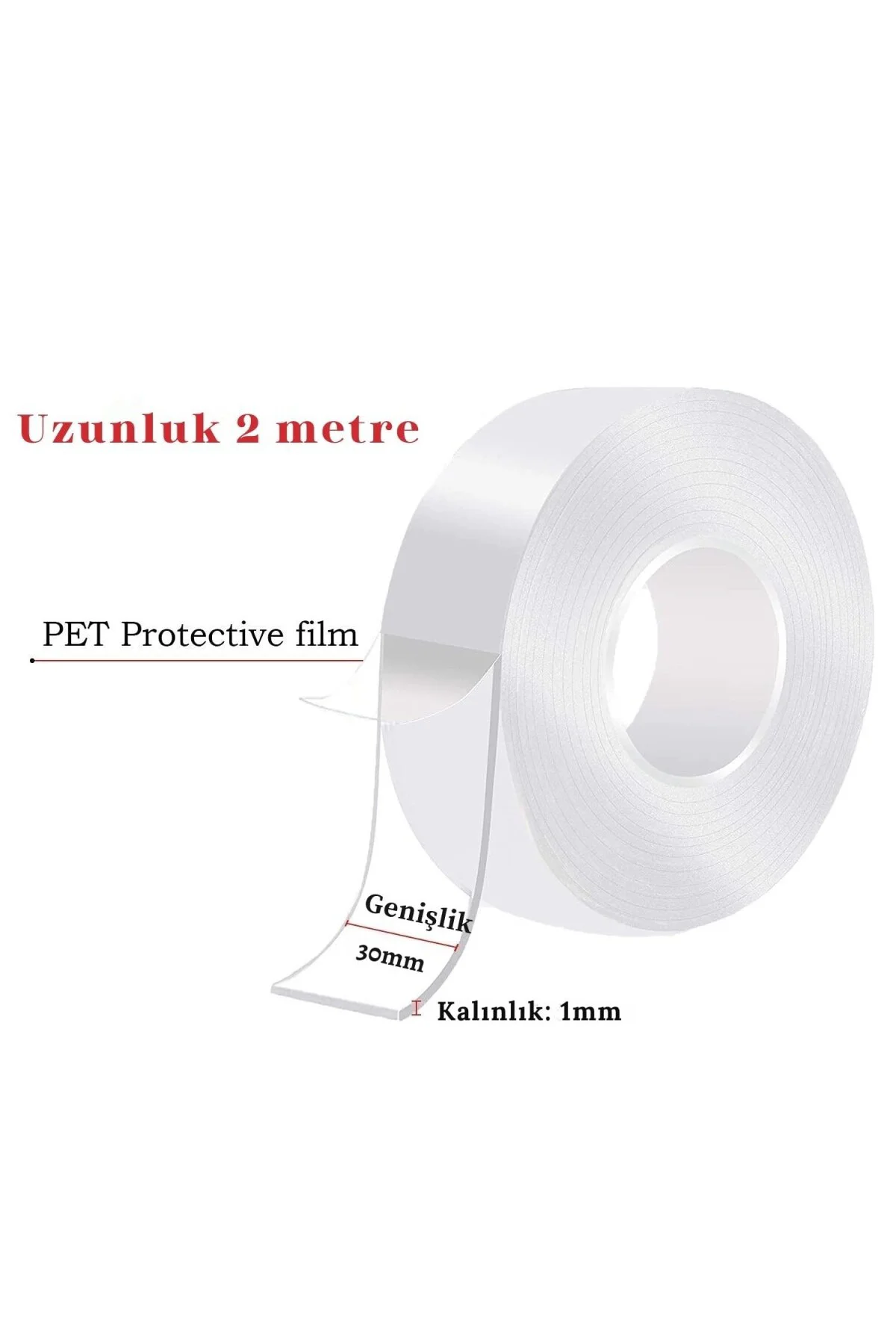 2 metre Su Sızdırmaz Çift Taraflı Şeffaf Bant LTS-BND06 (Uzunluk 