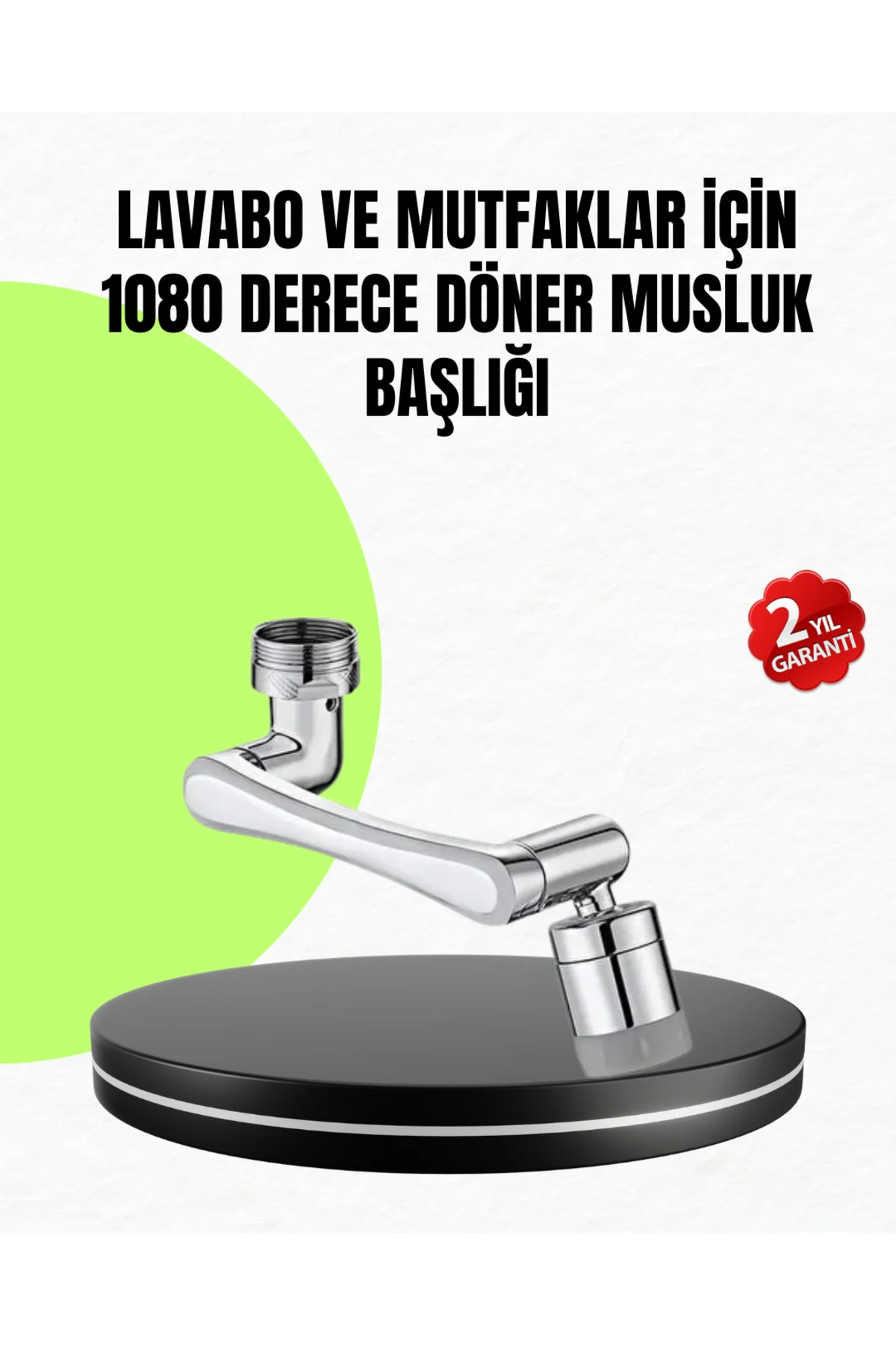 2 Modlu 1080° Dönebilen Musluk Başlığı Esnek 3 Eklemli Hareketli Tasarım