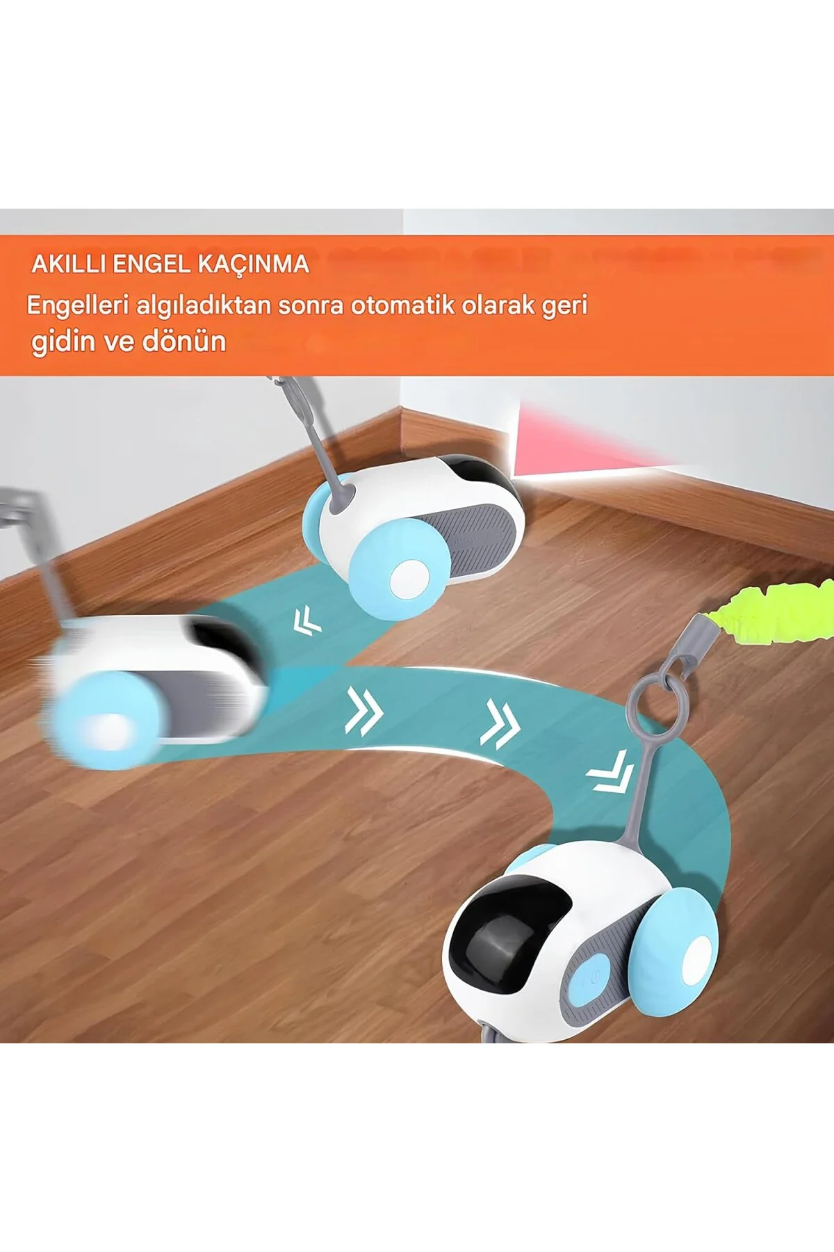 2 Modlu Akıllı Kedi Oyuncağı – Otomatik ve Uzaktan Kumandalı Sess