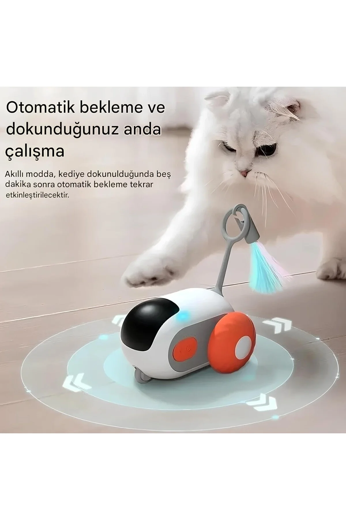 2 Modlu Akıllı Kedi Oyuncağı – Otomatik ve Uzaktan Kumandalı Sess