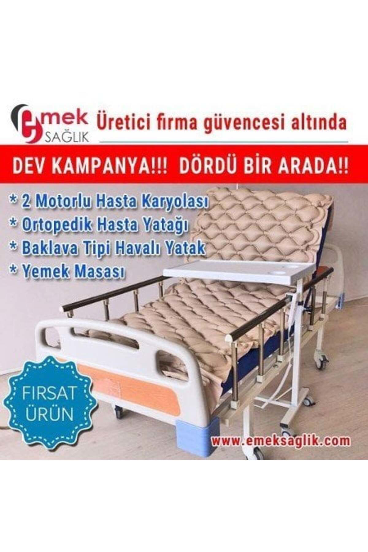 Sema Karakoç 2 Motorlu Hasta Karyolasi-Hasta Yataği-Havali Yataği-Yemek Masasi