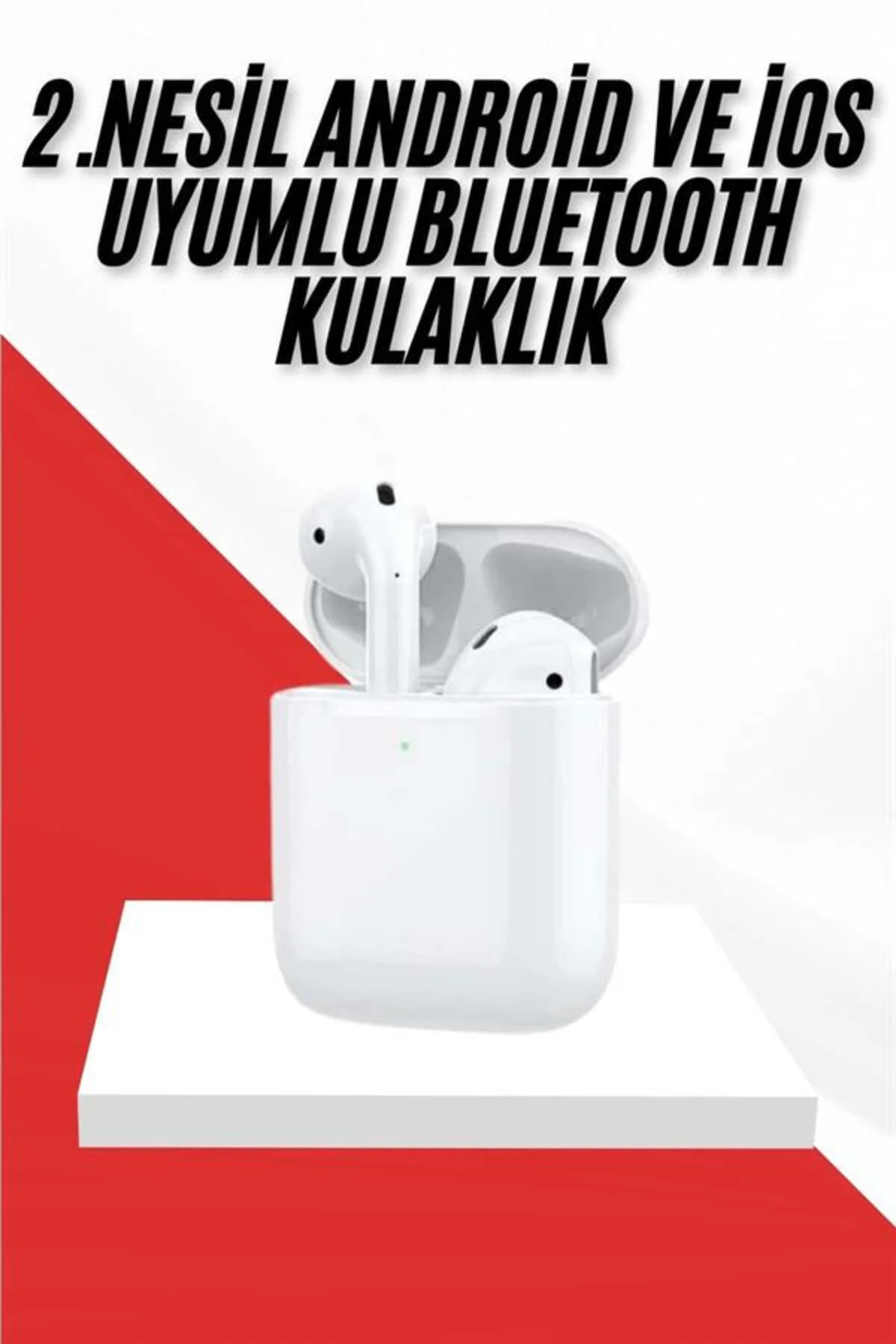 2. Nesil Bluetooth Android ve İOS Uyumlu Kablosuz Kulaklık Çağrı 