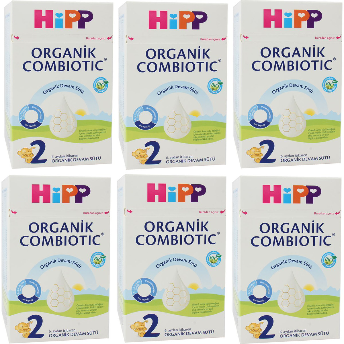 Hipp 2 Organik Combiotic Devam Sütü 800 Gr 6 Adet