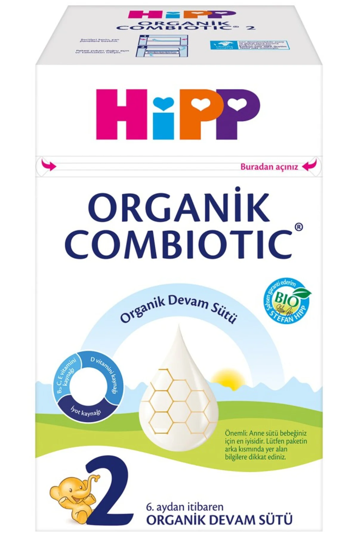 2 Organik Combiotic Bebek Sütü 800 Gr
