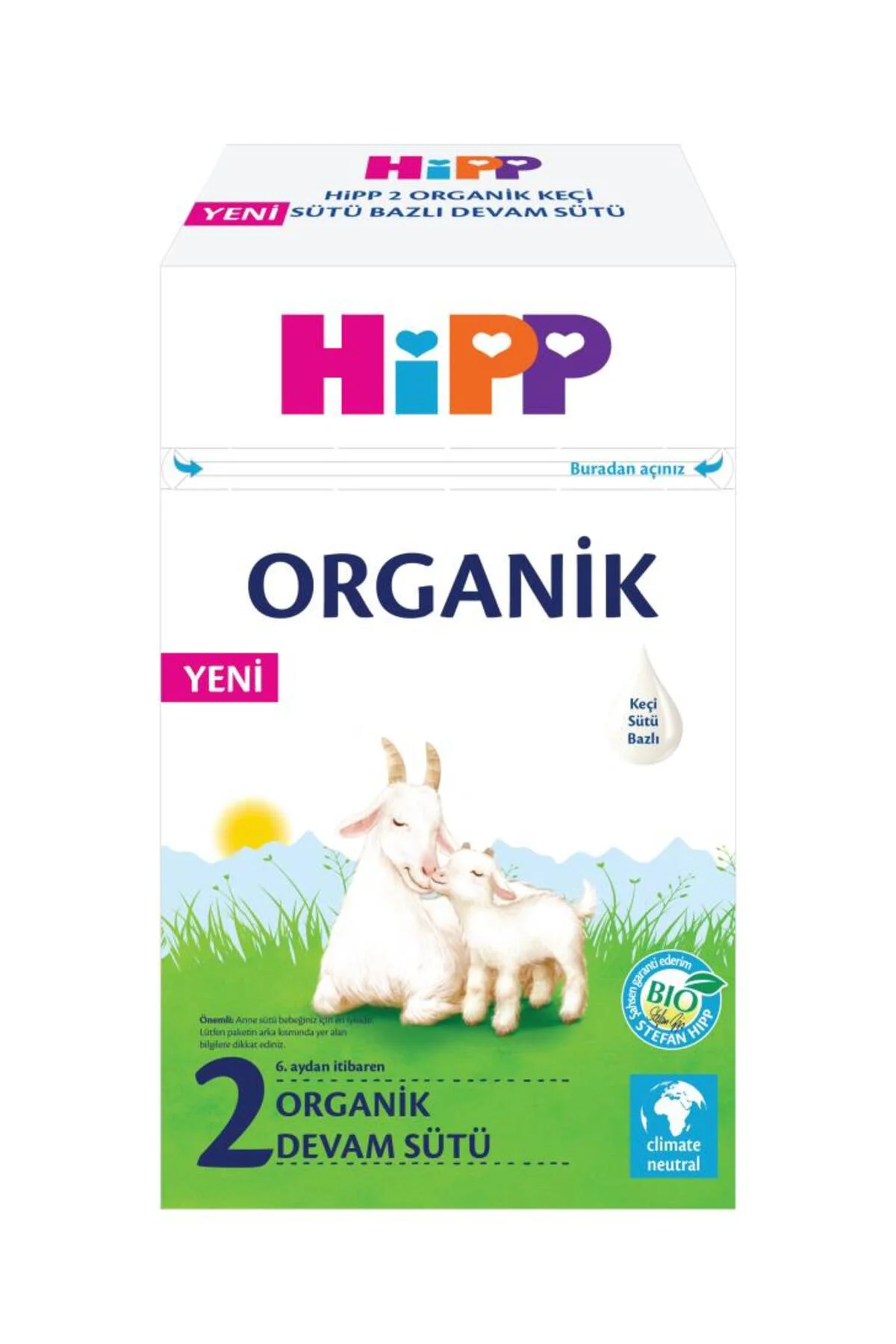 2 Organik Keçisütü Bazlı Bebek Devam Sütü 400 Gr