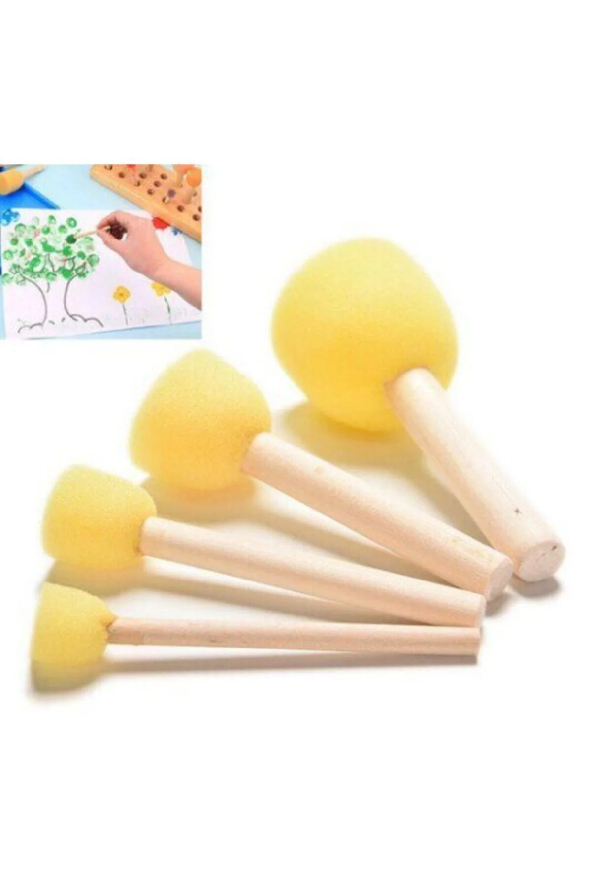 2 Paket Sünger Tampon Fırça 4'lü 2 Paket Sünger Tampon Fırça 4'lü
