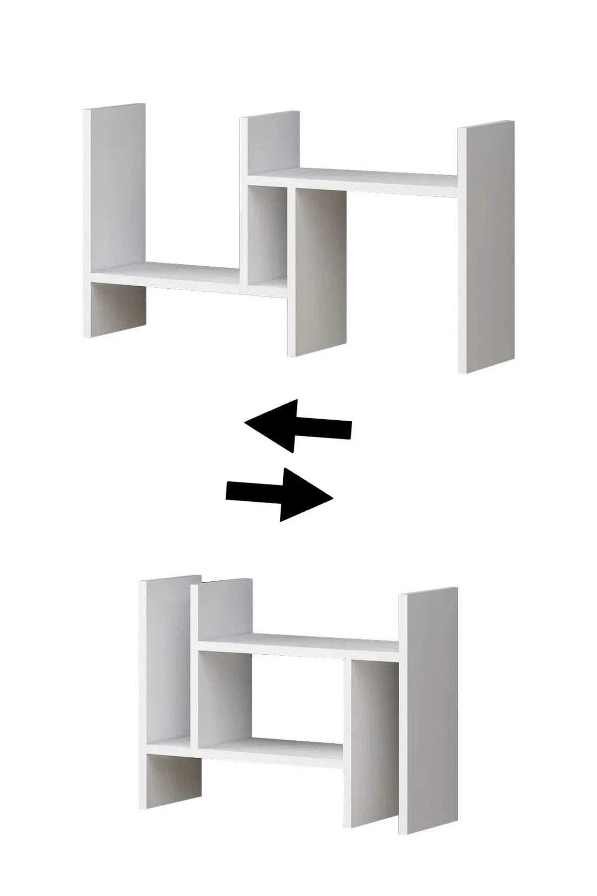 2 Parça Ayarlanabilir Masaüstü Kitaplık Raf %100 MDF Ofis Çalışma