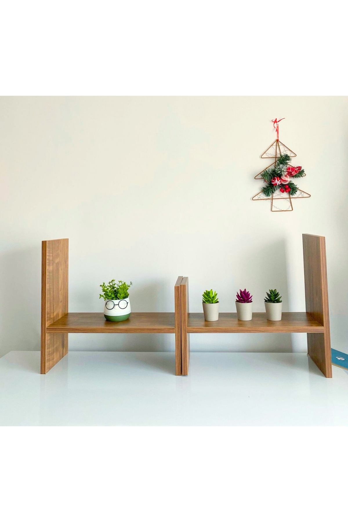 Mismuka 2 Parça Ayarlanabilir Masaüstü Kitaplık Raf %100 Mdf Ofis Çalışma