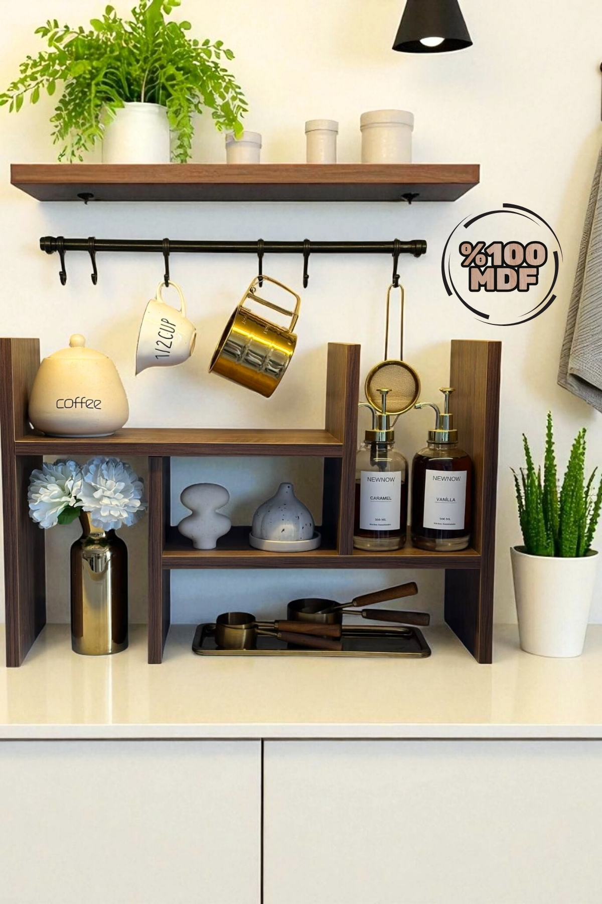 Mismuka 2 Parça Ayarlanabilir Masaüstü Kitaplık Raf %100 Mdf Ofis Çalışma