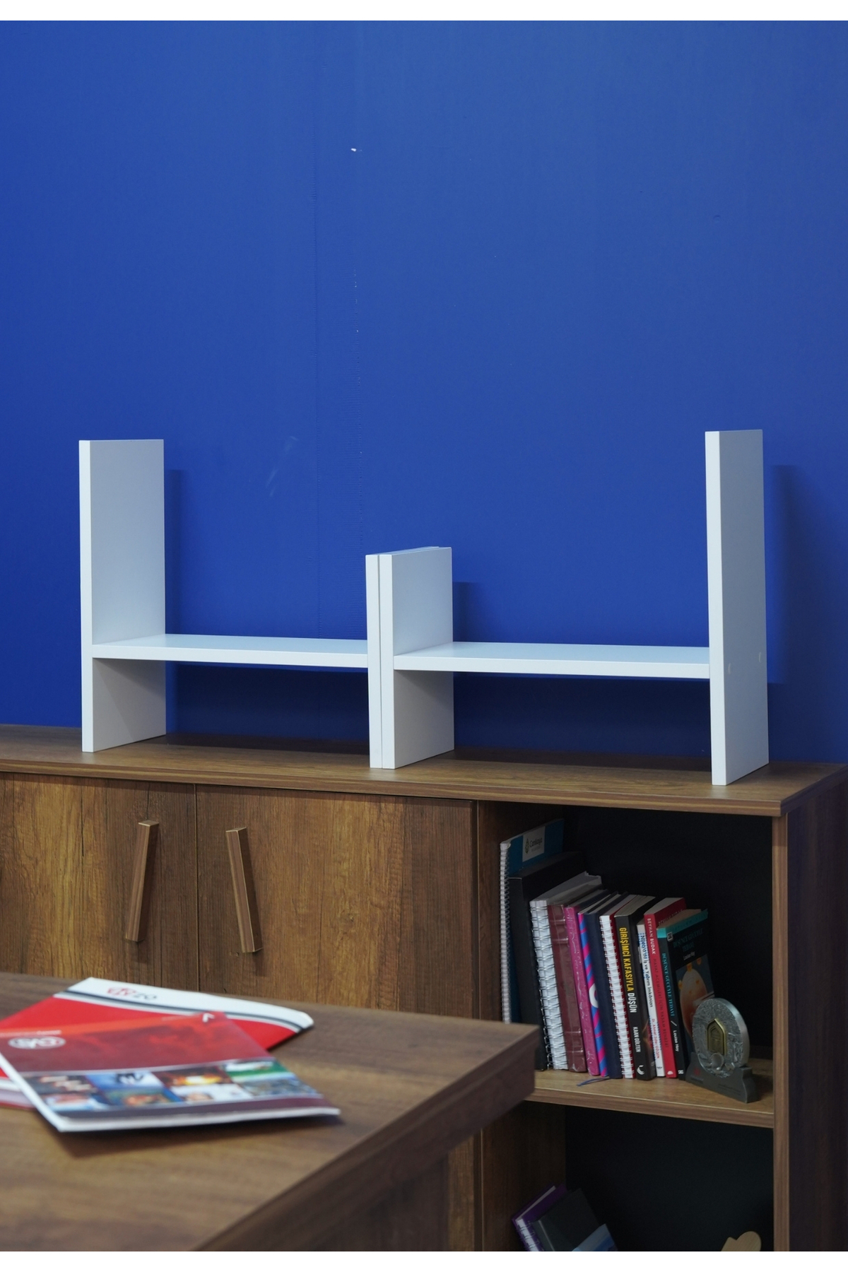 Mismuka 2 Parça Ayarlanabilir Masaüstü Kitaplık Raf %100 Mdf Ofis Çalışma