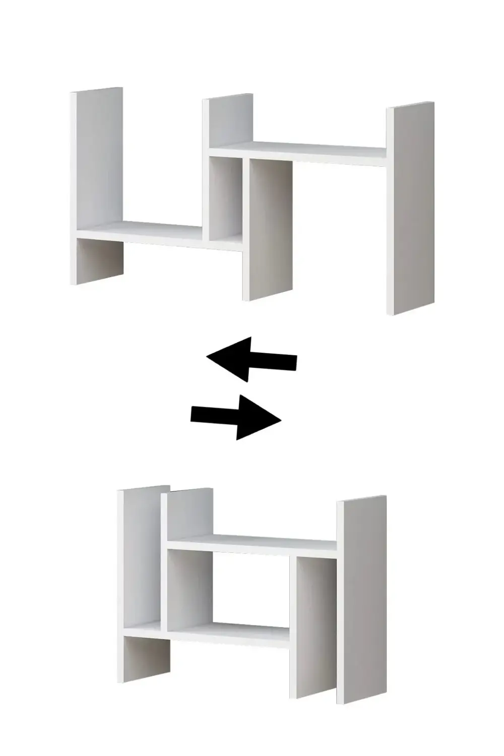 2 Parça Ayarlanabilir Masaüstü Kitaplık Raf %100 MDF Ofis Çalışma