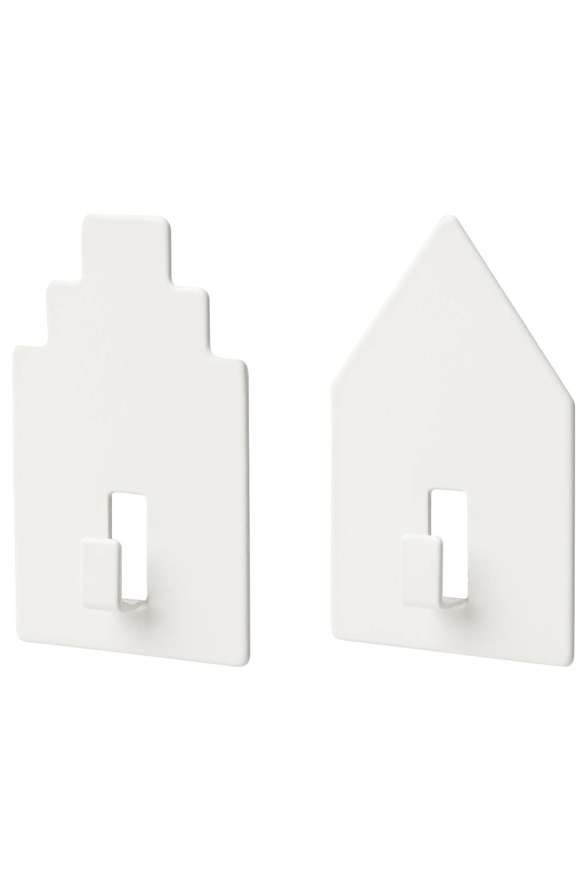 İkea 2 Parça Tippvagn 2 Adet Yapişkanli Çelik Kanca, Beyaz Metal Beyaz