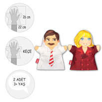 2 Parça Tox Ebeveyn El Kukla Set , Eğitici Oyuncak