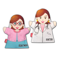 Ada Detox 2 Parça Tox Meslekler El Kukla Set , Eğitici Oyuncak