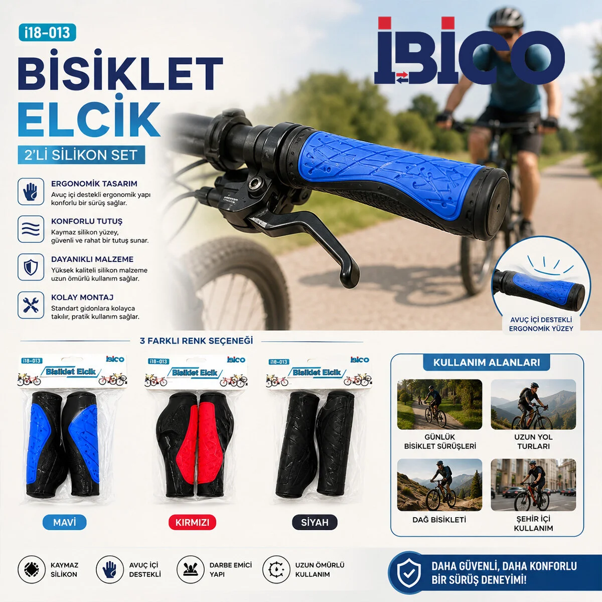 2 Pcs Set Renkli - Silikon Bisiklet Elcik 2 Pcs Set Renkli - Silikon Bisiklet Elcik