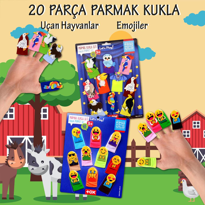 Ada Detox 2 Set - 20 Parça Tox Emojiler Ve Uçan Hayvanlar Parmak Kukla T106 Ada Detox 2 Set - 20 Parça Tox Emojiler Ve Uçan Hayvanlar Parmak Kukla T106