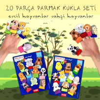 2 Set - 20 Parça Tox Evcil Hayvanlar ve Vahşi Hayvanlar Parmak Ku 2 Set - 20 Parça Tox Evcil Hayvanlar ve Vahşi Hayvanlar Parmak Ku
