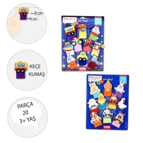 2 Set - 20 Parça Tox Taşıtlar ve Evcil Hayvanlar Parmak Kukla T77