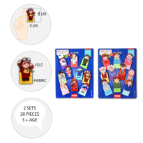 2 Set - 20 Parça Tox Meslekler ve Aile Üyeleri 20 Parça Parmak Ku