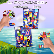 Ada Detox 2 Set - 20 Parça Tox Taşitlar Ve Uçan Hayvanlar Parmak Kukla T181