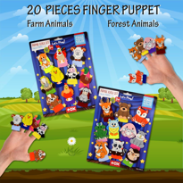 Ada Detox 2 Set - 20 Parça Tox Orman Ve Çiftlik Hayvanlar Parmak Kukla T218