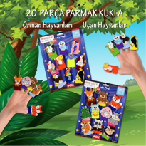 Ada Detox 2 Set - 20 Parça Tox Orman Ve Uçan Hayvanlar Parmak Kukla T218 T2