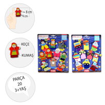 Ada Detox 2 Set - 20 Parça Tox Masal Kahramanlari Ve Taşitlar Parmak Kukla 