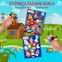 2 Set - 20 Parça Tox Masal Kahramanları ve Evcil Hayvanlar Parmak