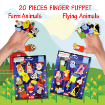 Ada Detox 2 Set - 20 Parça Tox Çiftlik Ve Uçan Hayvanlar Parmak Kukla T220 