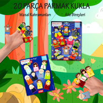 2 Set - 20 Parça Tox Masal Kahramanları ve Aile Bireyleri Parmak 