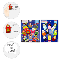 2 Set - 20 Parça Tox Masal Kahramanları ve Aile Bireyleri Parmak 