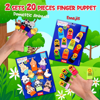 2 Set - 20 Parça Tox Emojiler ve Evcil Hayvanlar Parmak Kukla T10