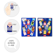 2 Set - 20 Parça Tox Aile Üyeleri ve Meslekler 20 Parça Parmak Ku