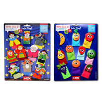 2 Set - 20 Parça Tox Masal Kahramanları ve Meyveler Parmak Kukla 