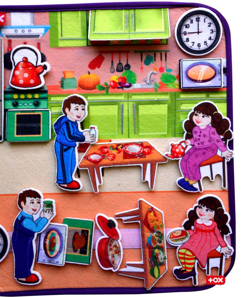 Tox 2 Set - 30 Parça Oturma Odası Ve Mutfak Keçe Cırtlı Aktivite Sayf