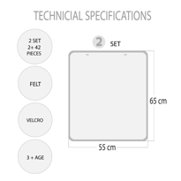 2 Set - 42 Parça  Kız ve Erkek Duyguları Öğreniyorum Keçe Cırtlı 